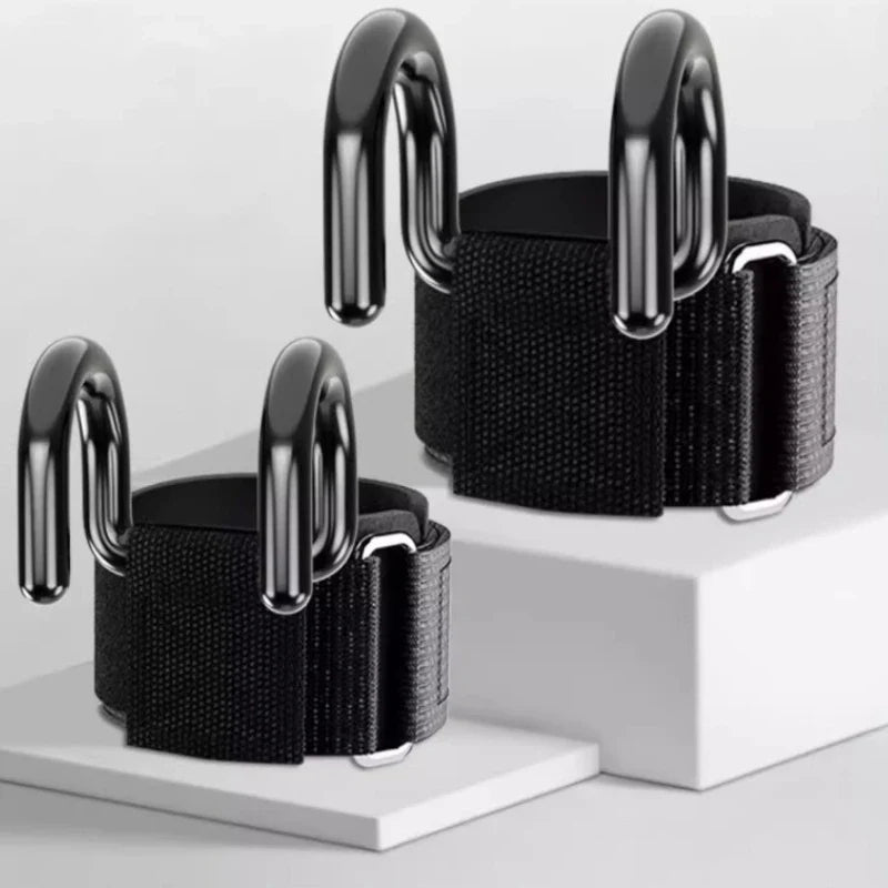 Weight Lifting Hook Grips with Wrist Wraps | Gym Hand-Bar Support for Pull-Ups and Power Lifts