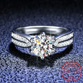 Real 3 Carat Moissanite Engagement Ring | Luxury Bridal Set Solitaire Wedding Promise Ring