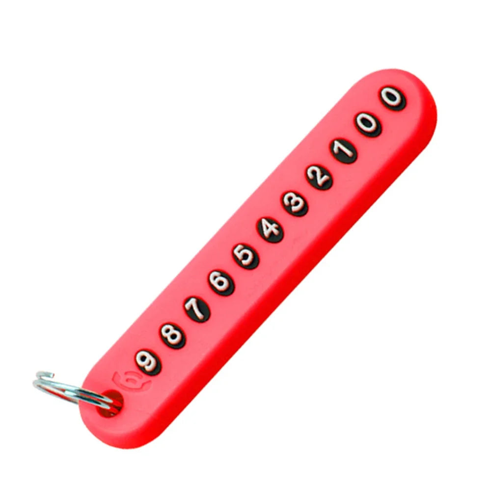 Car Phone Number Keychain | Anti-Lost Key Ring with Number Plate