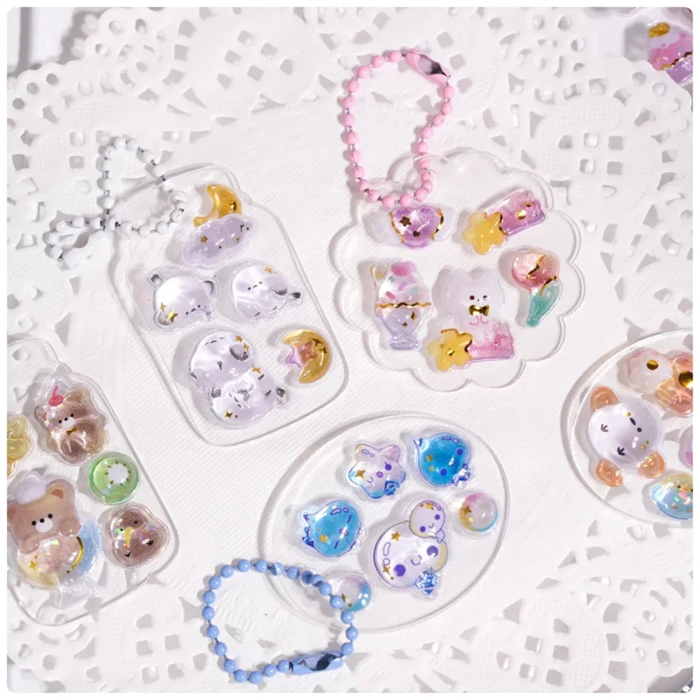 Cartoon Japanese 3D Crystal Relief Stickers | DIY Decoration for Phone, Water Cup, and Gifts
