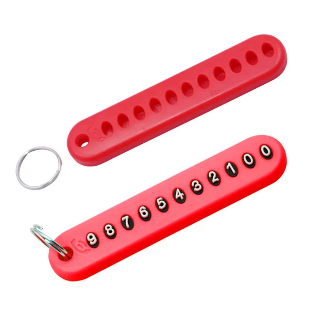Car Phone Number Keychain | Anti-Lost Key Ring with Number Plate