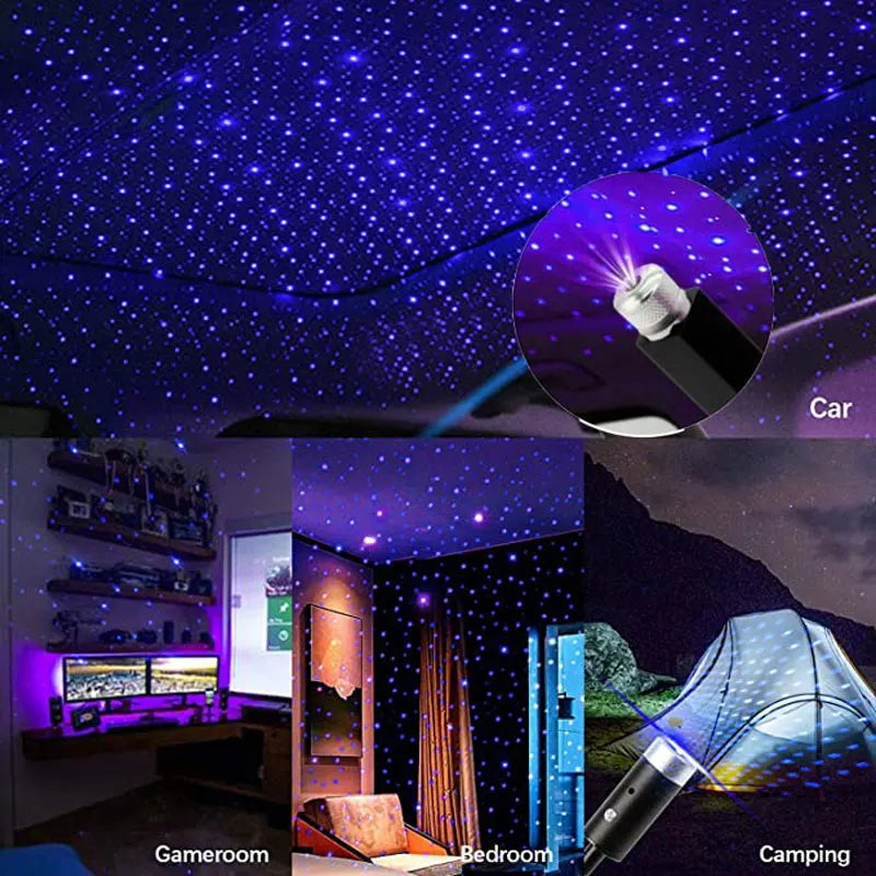 LED Starry Sky Lamp Car Laser Star Roof Light | 5V USB Galaxy Projector for Room Ceiling Decor