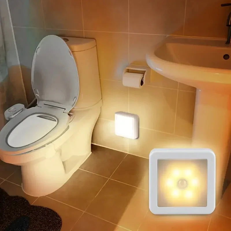 6LED Motion Sensor Night Light | Wireless Battery Operated Puck Lamp for Closet, Stair, Hallway