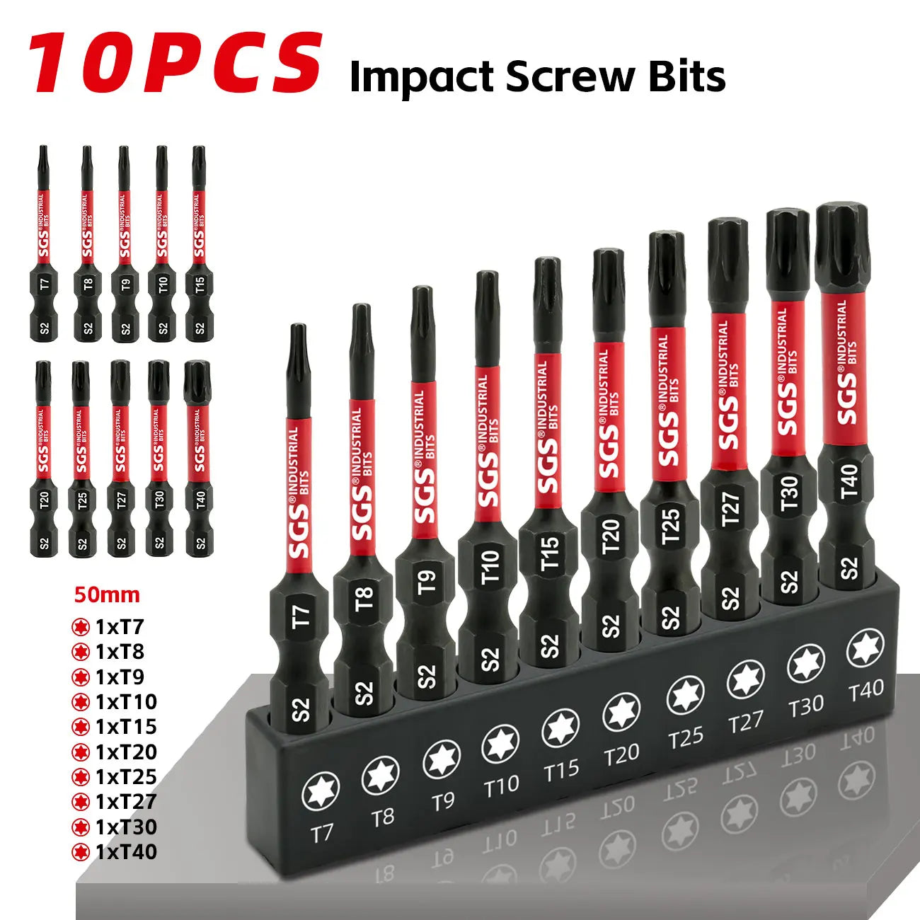 10-Piece Magnetic Star-Shaped Bit Set | Professional S2 Alloy Steel Torx Screwdriver Bits for Impact Drills