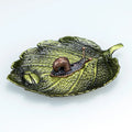 Leaf Snail Incense Burner | Antique Metal Incense Plate for Living Room