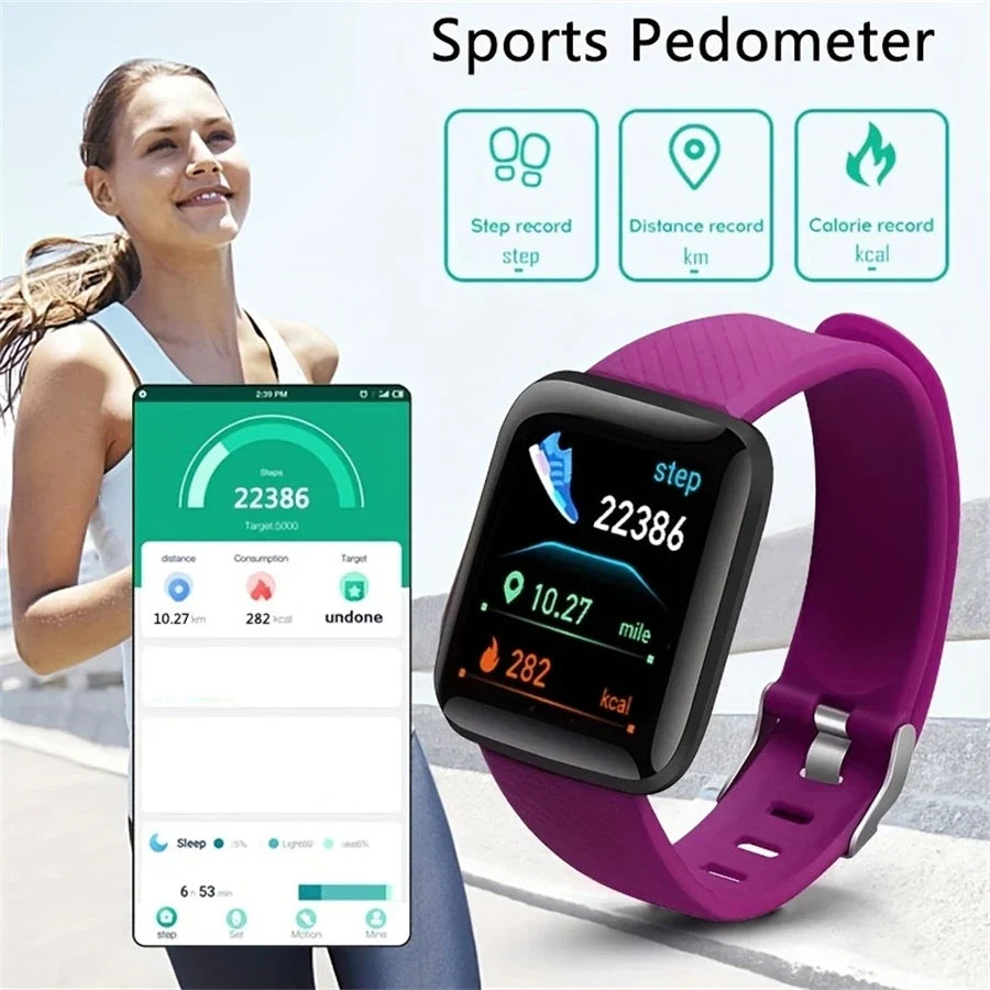 116 Smartwatch for Men Women | Fitness Tracker with Heart Rate Monitor and Message Alerts