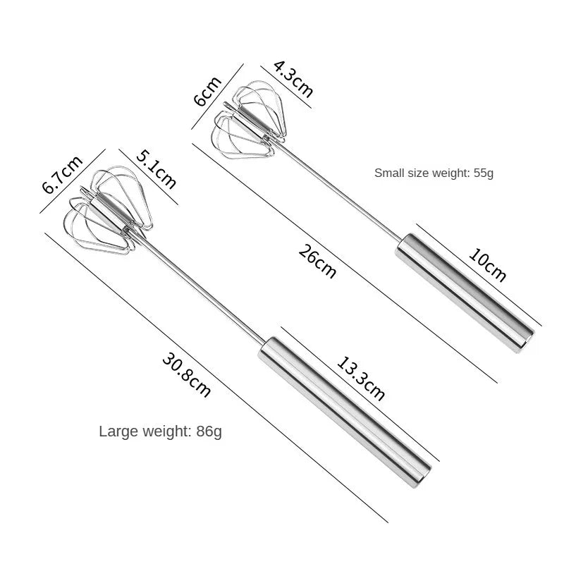 Stainless Steel Manual Egg Beater | Semi-Automatic Rotary Cream Blender for Baking