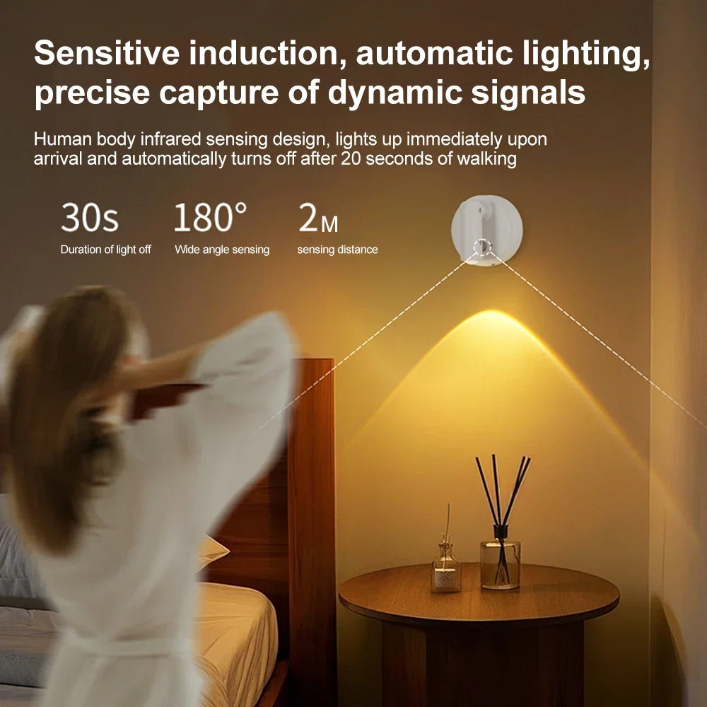 RGB Night Light with Magnetic Base | USB Rechargeable Dimmable LED Wall Lamp
