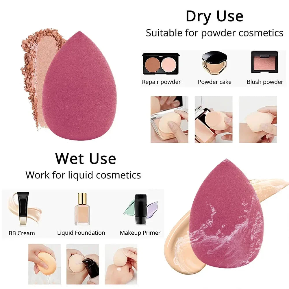 4/8pcs Makeup Sponge Blender Set | Soft Latex Foundation Blending Sponges