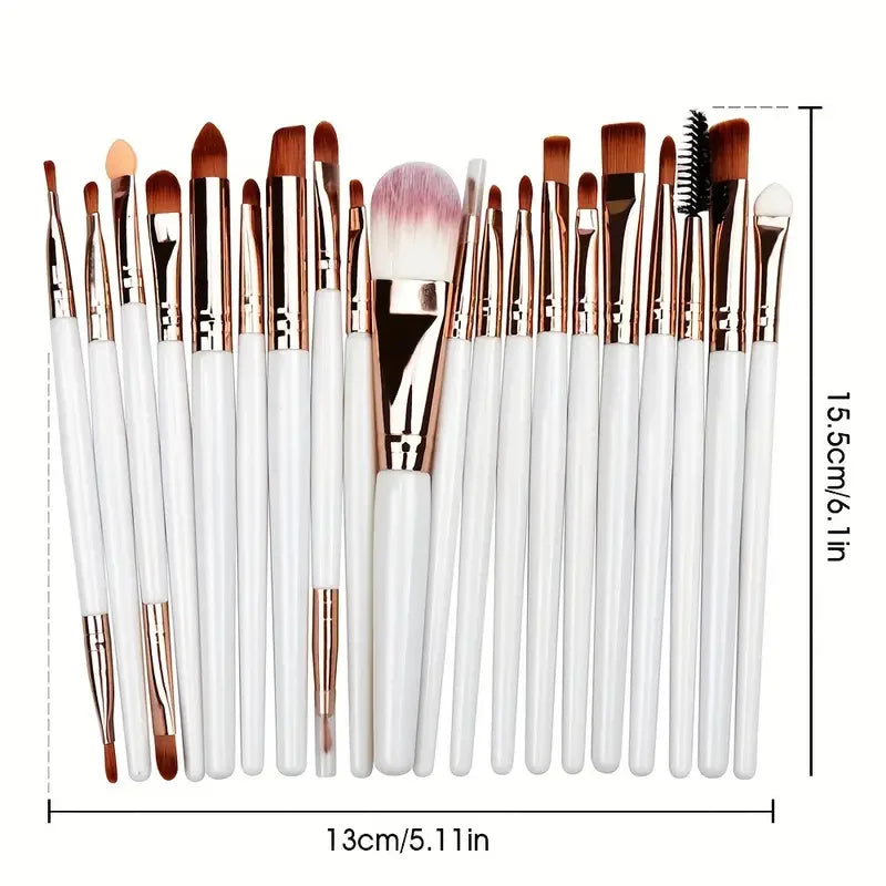 20-Piece Eye Makeup Brush Set | Complete Eye Shadow & Eyeliner Tools