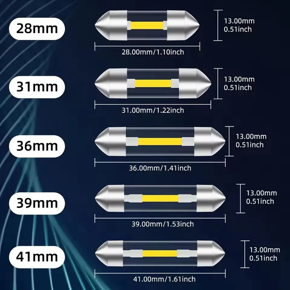 12V Car Reading Lamp | Double-Point LED Interior Light for C5W Bulb Upgrade