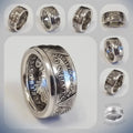 S925 Sterling Silver Ring with Vintage Motto Design | Classic Wedding Band