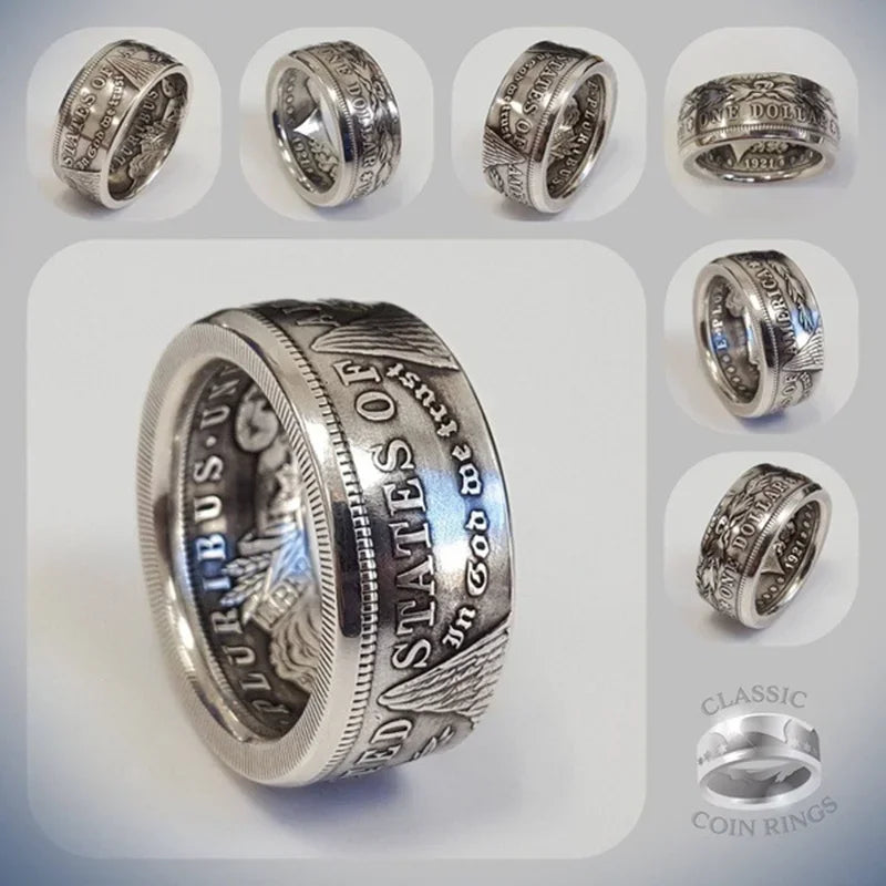 S925 Sterling Silver Ring with Vintage Motto Design | Classic Wedding Band