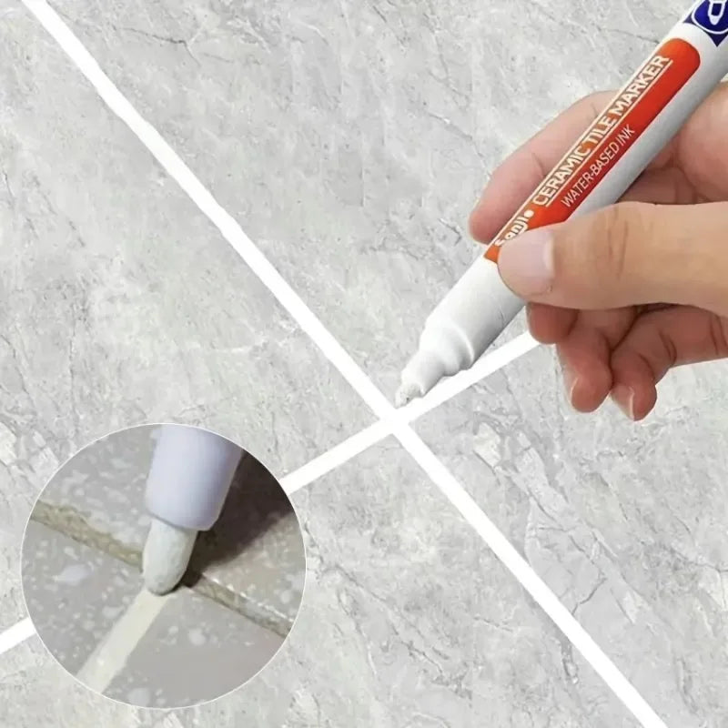 Tile Marker Grout Pen | Waterproof Seam Repair Tool for Bathroom and Kitchen Tiles