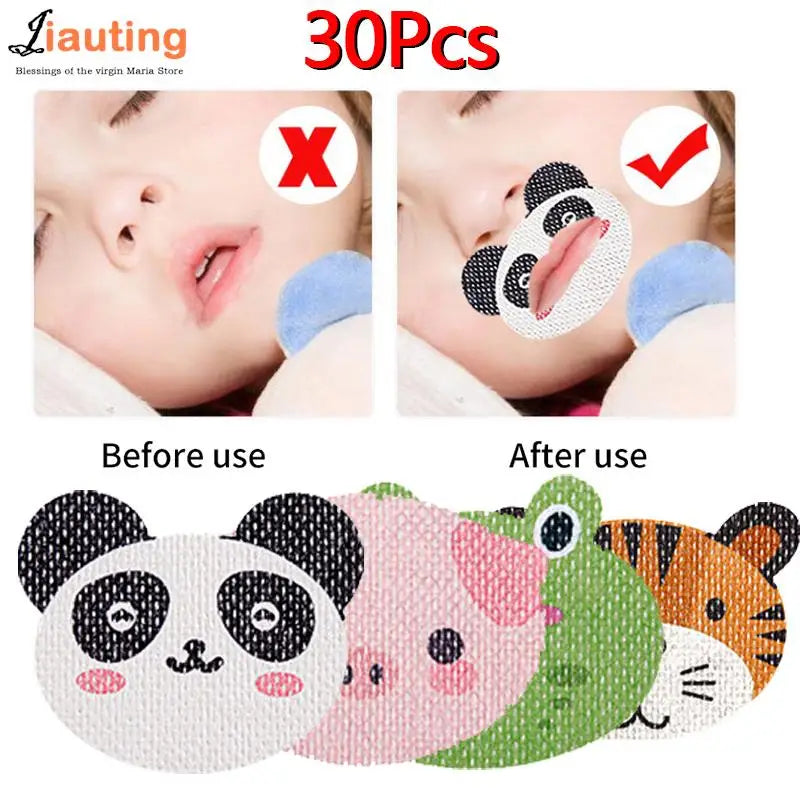 Children Cartoon Night Sleep Mouth Tape | Anti-Snoring Stickers for Nasal Breathing