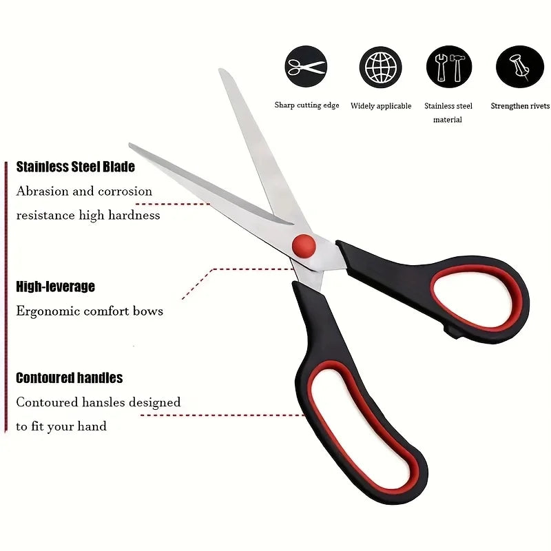 3pcs Stainless Steel Scissors Set | Multipurpose Office and Household Cutting Tool