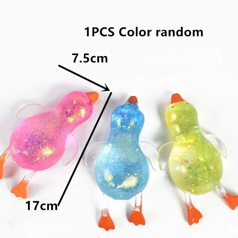 Maltose Colorful Aurora Duck Squeeze Toy | Stretchy Stress Relief Animal Toy