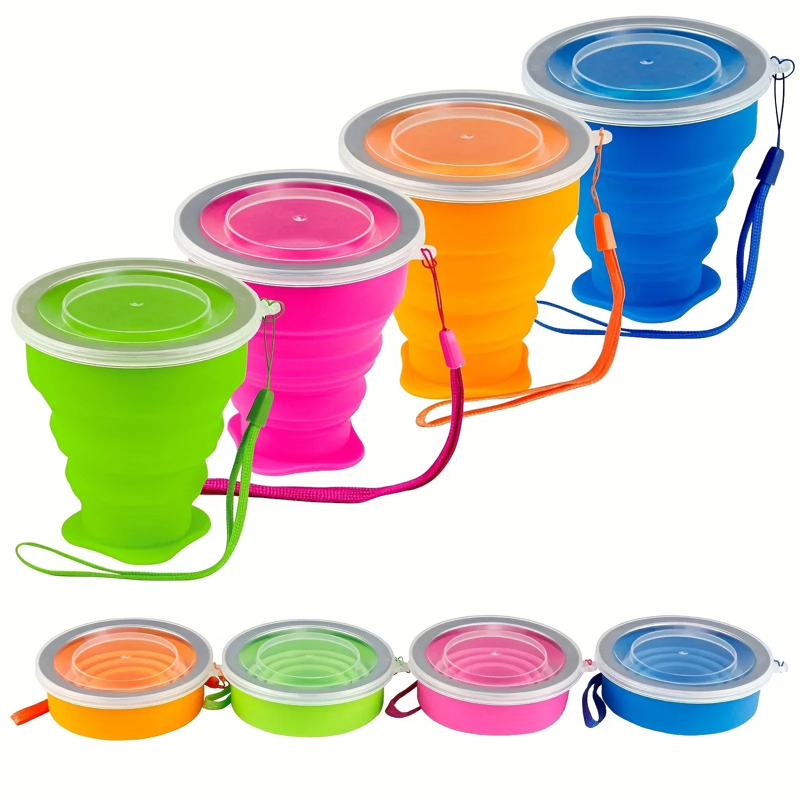 Silicone Collapsible Travel Water Cup | Portable Camping Mug with Lid