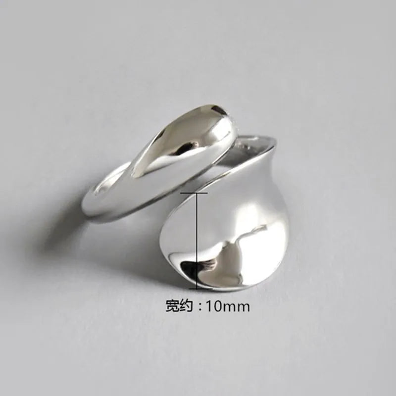 925 Sterling Silver Geometry Adjustable Rings for Women | Engagement Luxury Jewelry Gift