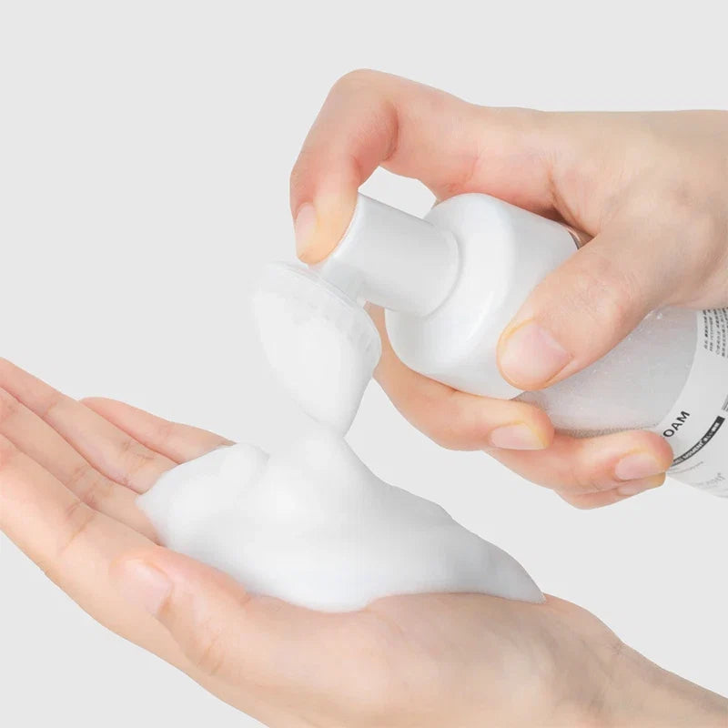 30ml 60ml 100ml 150ml Empty Foam Pump Bottle with Silicone Brush Head | Portable Face Cleanser Dispenser