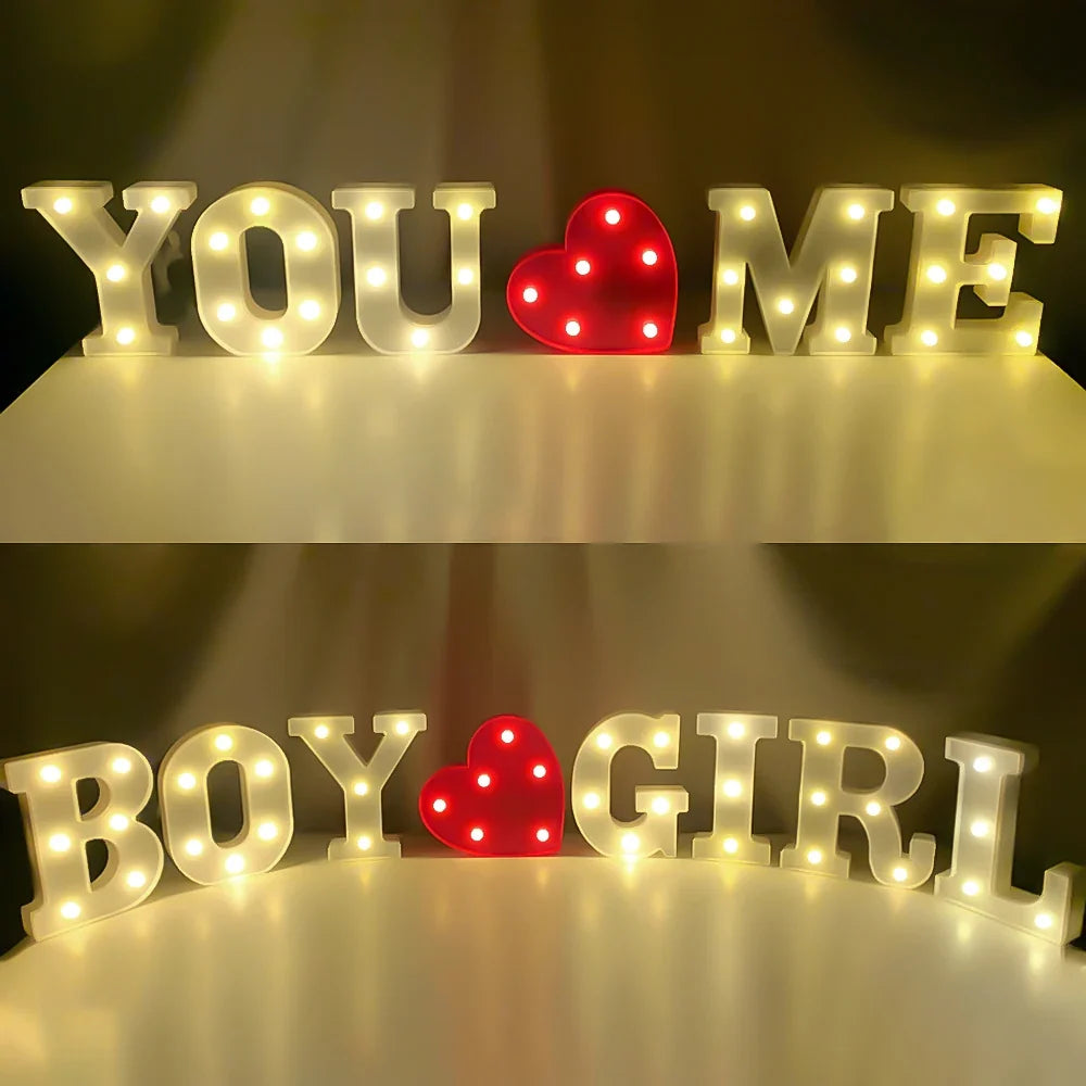 Creative Luminous Letter Night Light | Battery-Powered LED Decor for Parties
