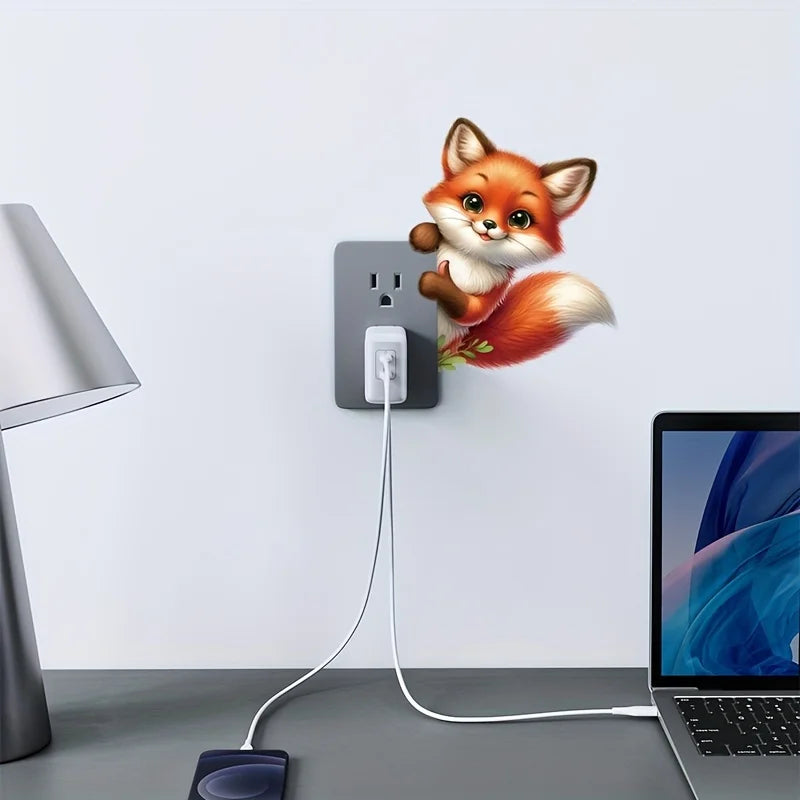 Cute Little Fox Switch Sticker | Home Decor Wall Decal for Bedroom Living Room Bathroom