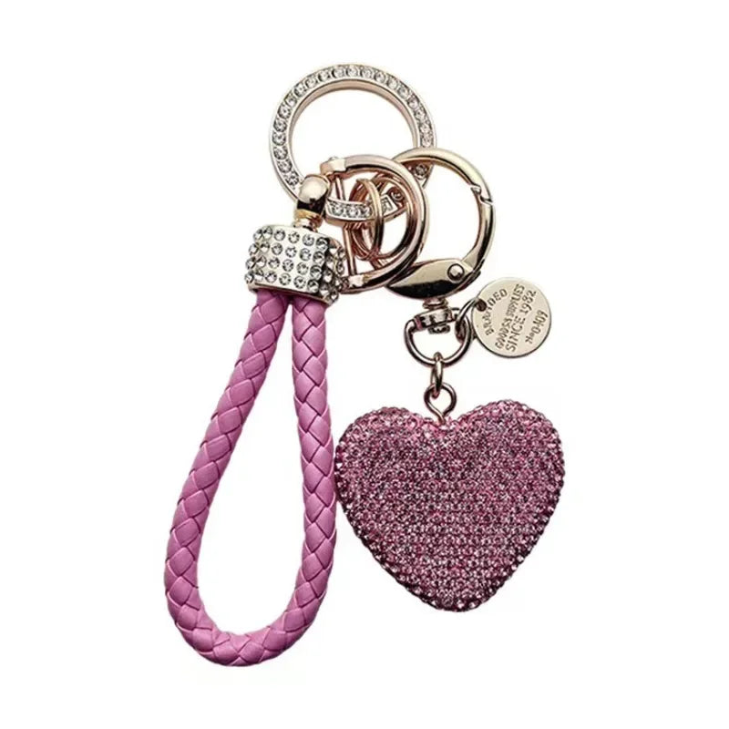 Leather Love Key Chain | Heart-Shaped Car Bag Pendant