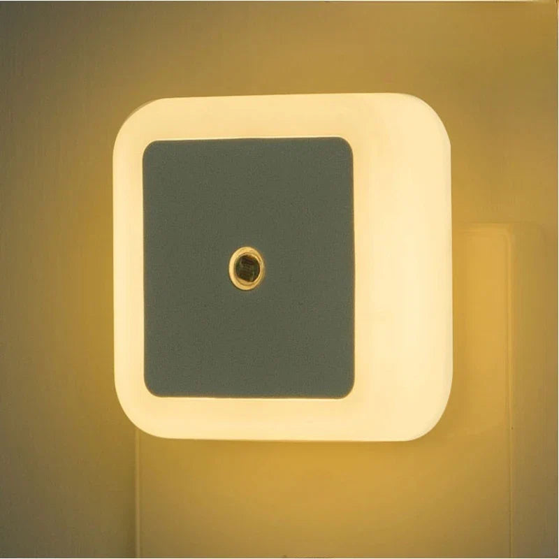 Mini LED Night Light with Light Sensor | Auto-On Square Night Lamp for Kids Room, Bedroom, Aisle