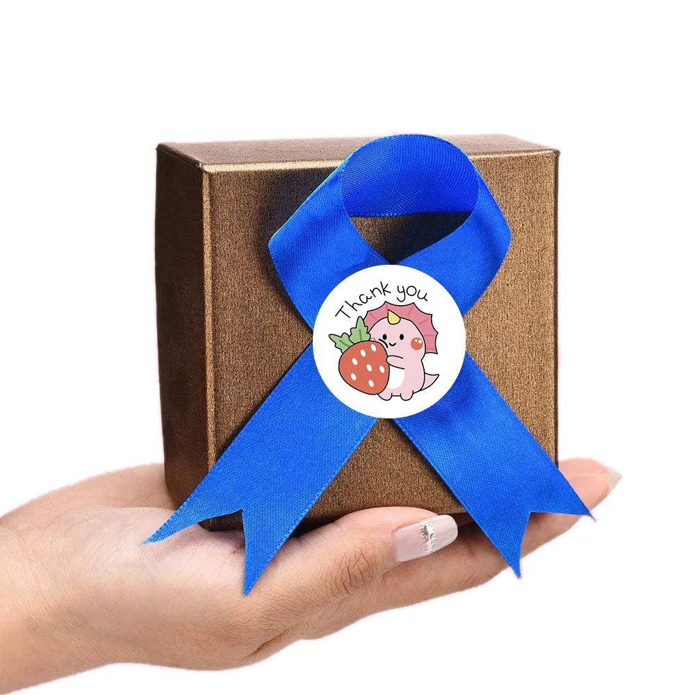 50/100/500pcs Cartoon Dinosaur Thank You Stickers | 1 Inch Round Labels for Packaging, Gifts, and Baking