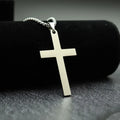 Simple Cross With Circle Pendant Necklace | Stainless Steel Christ Cruz Chain for Men and Boys