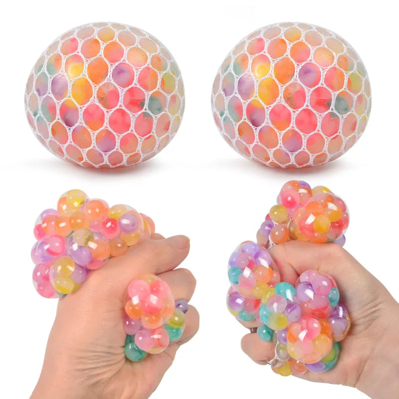 Rainbow Bead Stress Ball | Sensory Fidget Toy for Focus and Relaxation
