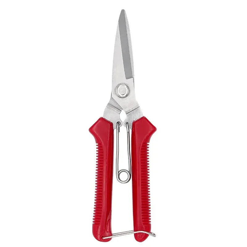 190mm Straight Head Pruning Shears | Stainless Steel Garden Scissors for Bonsai
