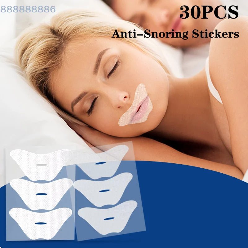 30Pcs Anti-Snoring Stickers for Adults | Night Sleep Mouth Correction Strips