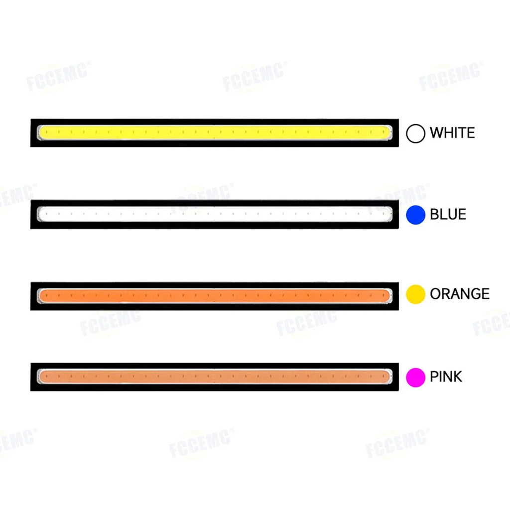 2pcs Ultra Thin Bright LED Car COB Daytime Running Lights | 12V Waterproof Night Lighting Decorative Ambient Lamp Bar