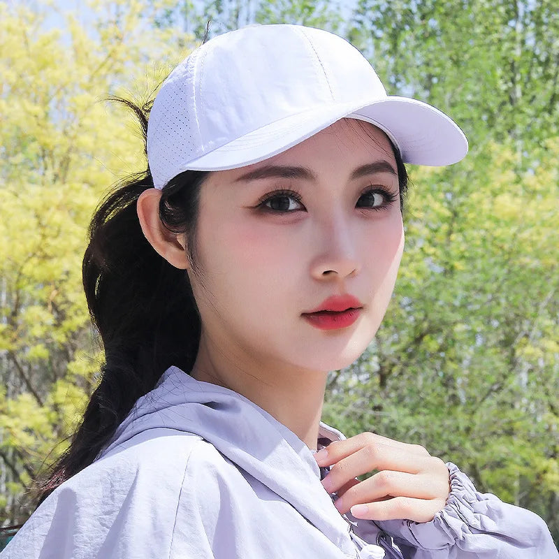 Women's High Ponytail Mesh Baseball Cap | Quick-Dry Breathable Sun Hat for Outdoor Sports
