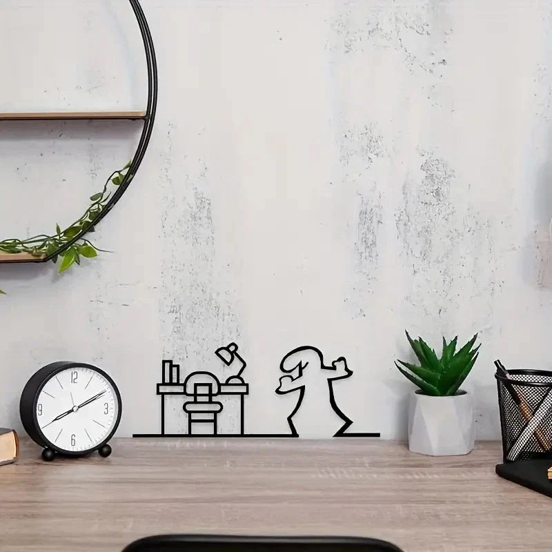La Linea Minimalist Line Art Stickers | Modern Home Decor Door Decal