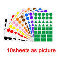 Colored Triangles Rectangular Dot Stickers for Kids | Jigsaw Puzzle Geometry Scrapbook Labels