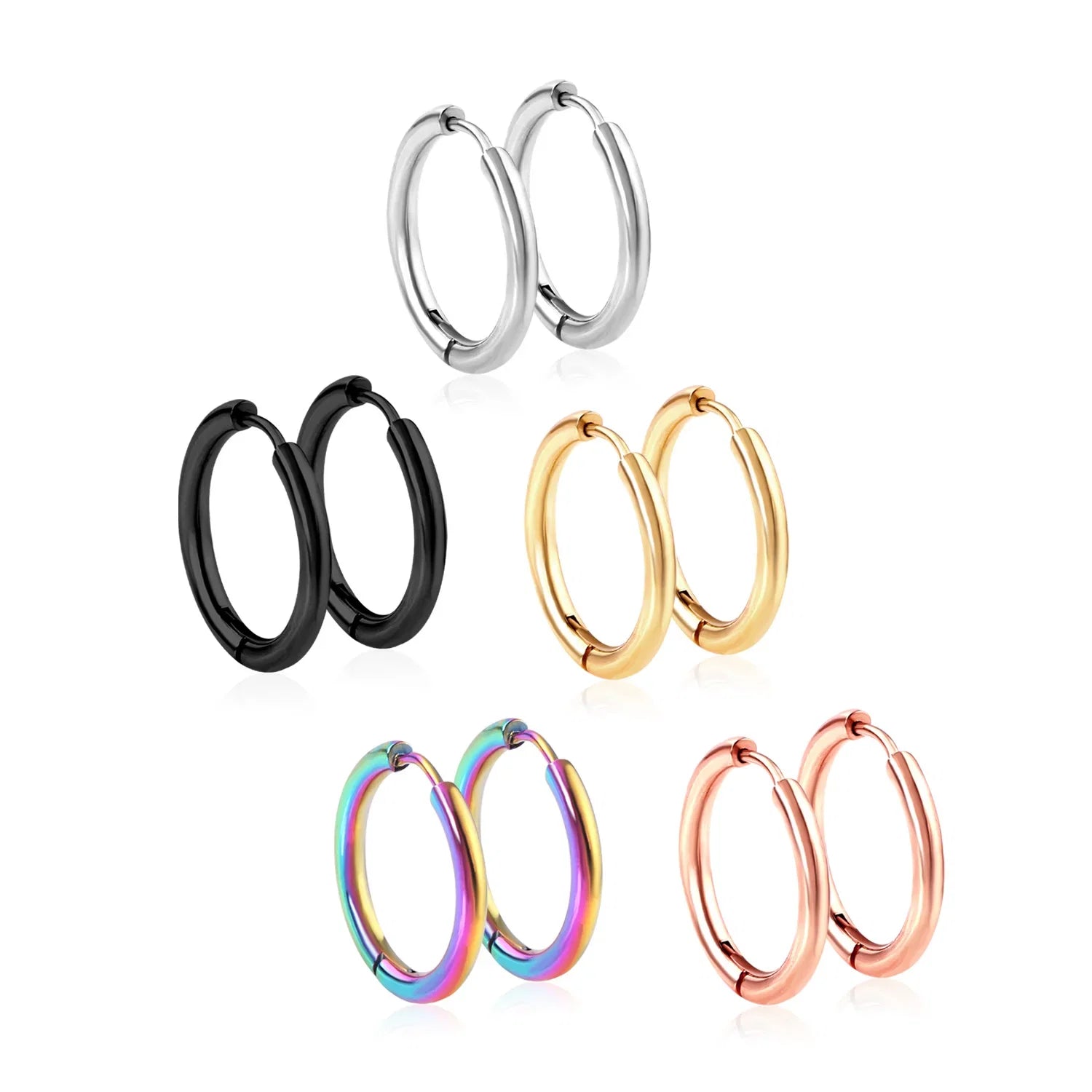 LUXUSTEEL Simple Hoop Earrings | Anti-Allergy Stainless Steel for Women