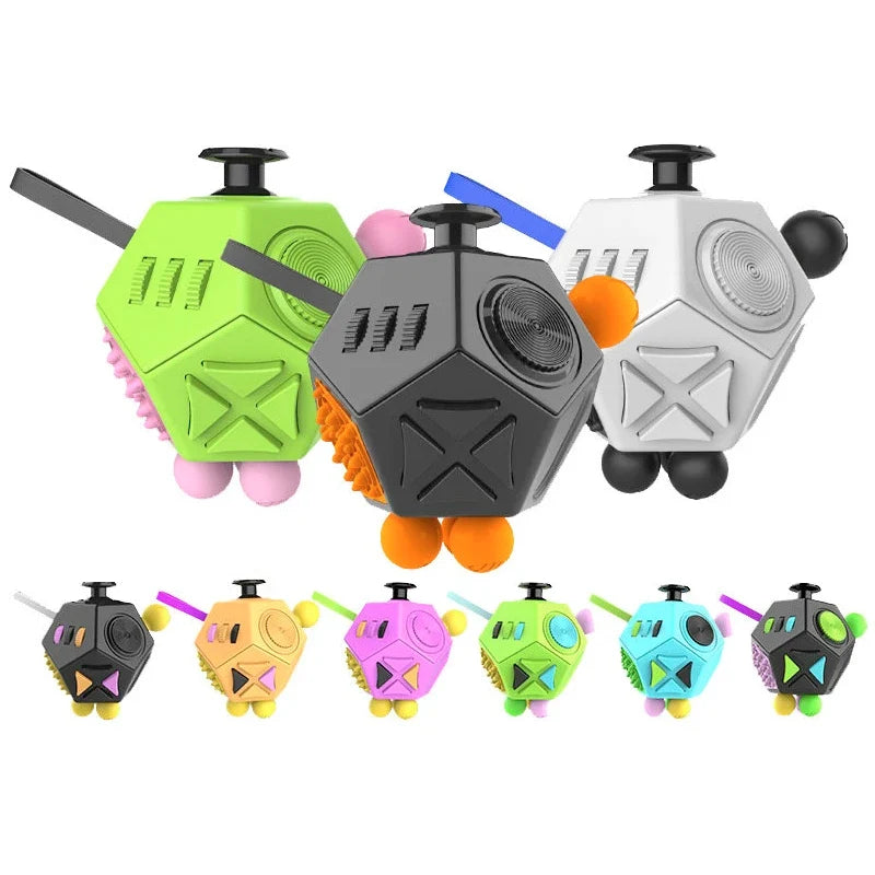 12 Sides Fidget Cube | Anti Stress Sensory Toy for Focus and Calm