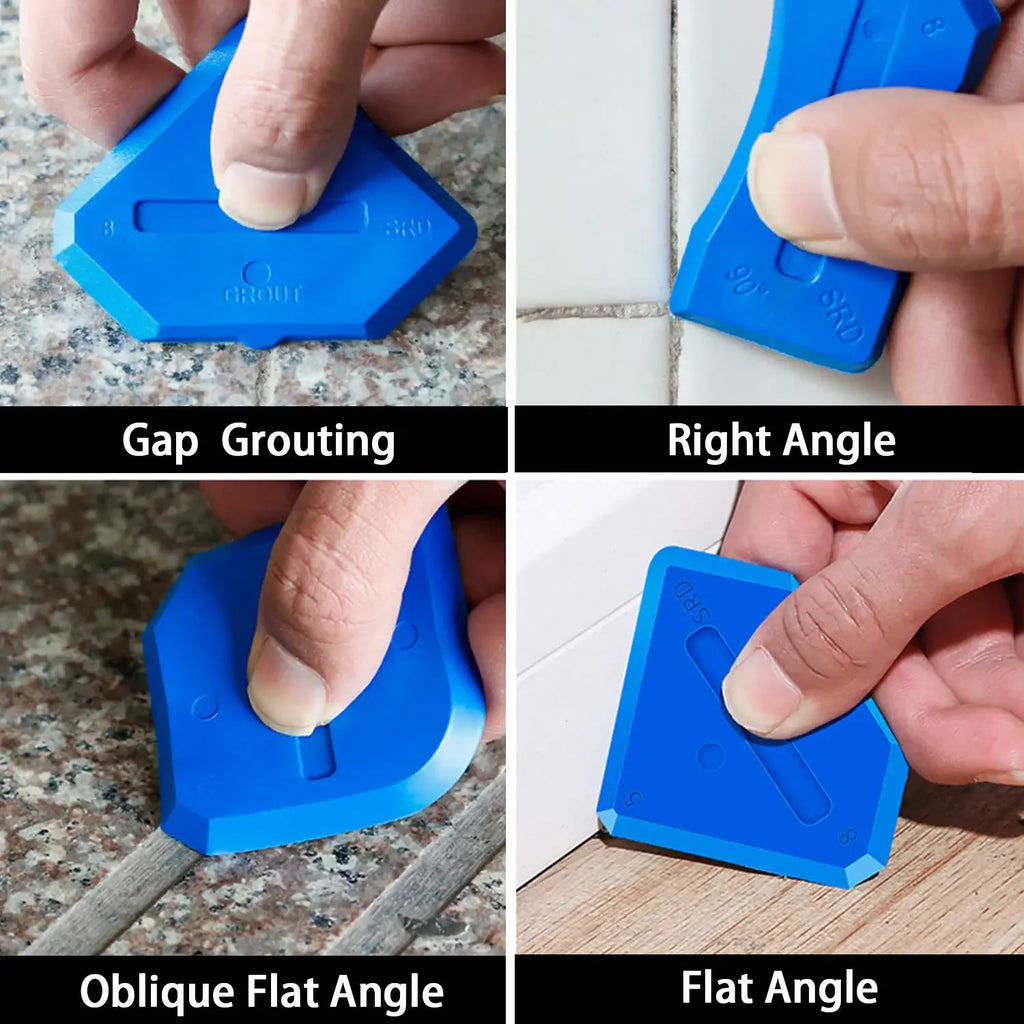 5in1 Silicone Scraper Squeegee Glue Remover Tool Kit | Multifunctional Caulking & Grout Tool Set