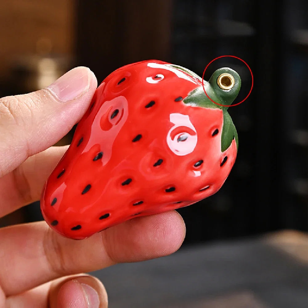 Strawberry Ceramic Incense Burner | Realistic Fruit Home Aromatherapy Decor