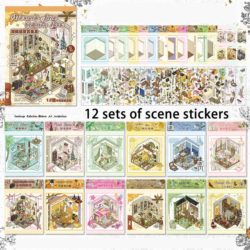 Mr. Paper Modern Art Architecture Sticker Book 29pcs | Miniature Room Design and DIY Journal Collage Kit