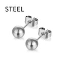 Multicolor Stainless Steel Ball Stud Earrings | Unisex Fashion Jewelry Gift