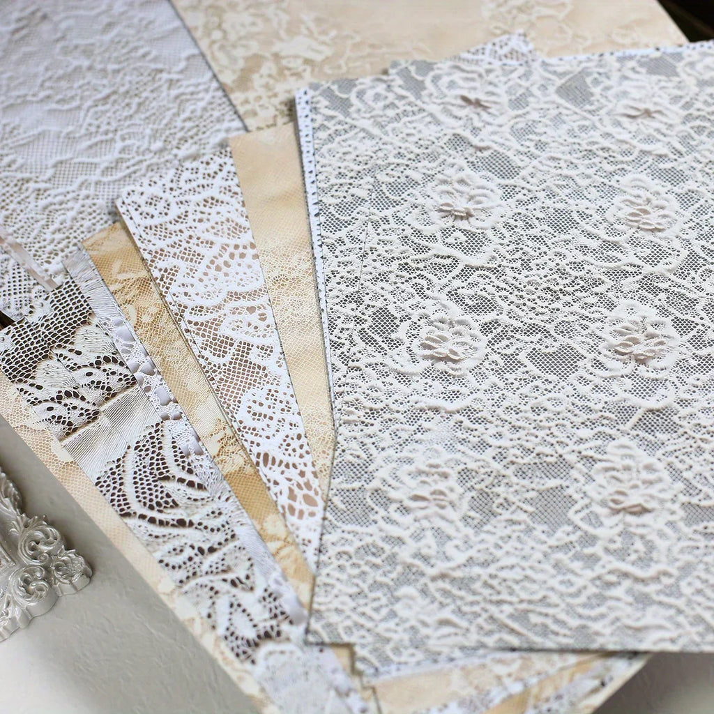 Vintage Lace Scrapbook Paper Set | 30 Sheets for Junk Journaling