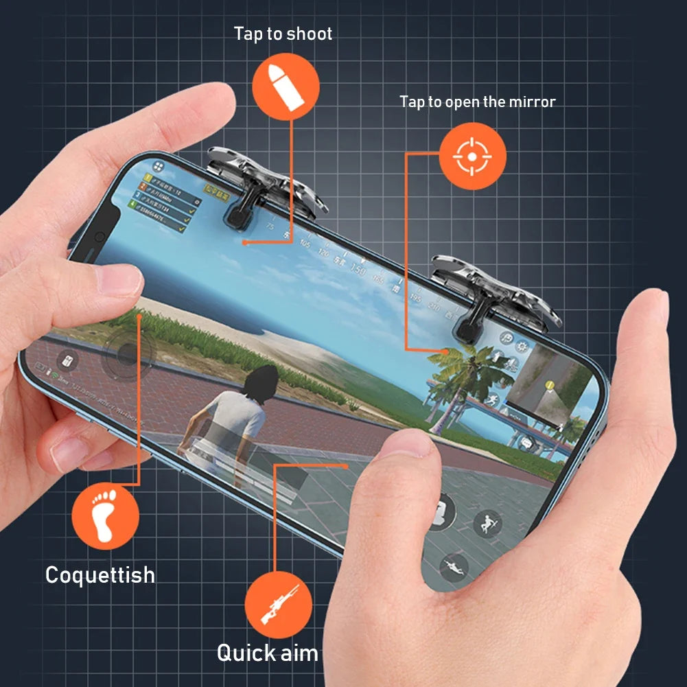 X8 Mobile Game Trigger | 6 Finger Sensitive Shoot Triggers for PUBG & Mobile Gaming