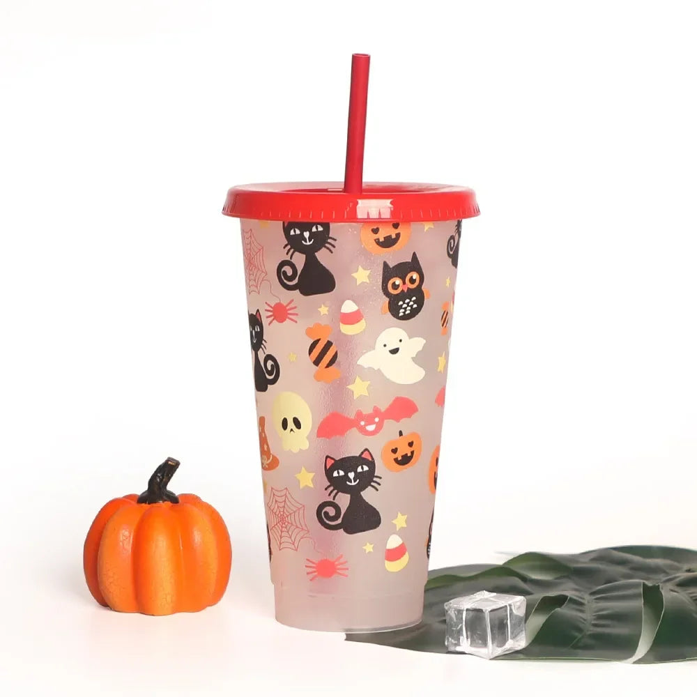 710ml Color Changing Cup with Straw | Reusable Magic Cold Water Bottle