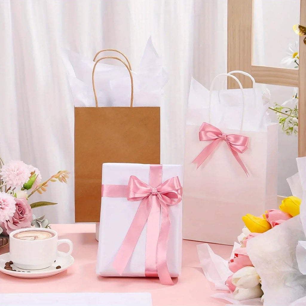 50 Pink Snowflake Gift Wrapping Paper | 50x35 cm Festive Wrapping Sheets
