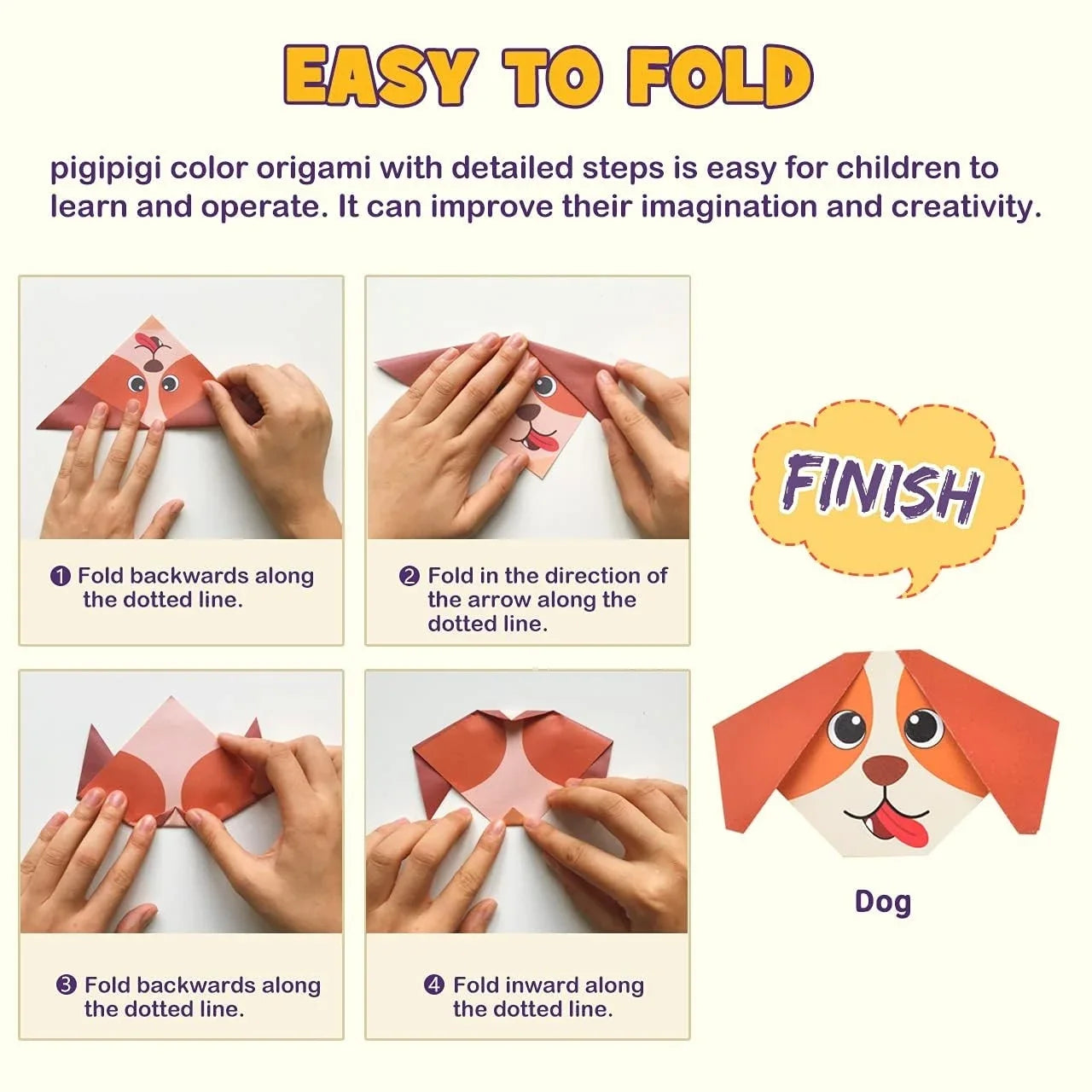 Origami Paper Set 54 Sheets | Double-Sided Folding Paper with Instructions
