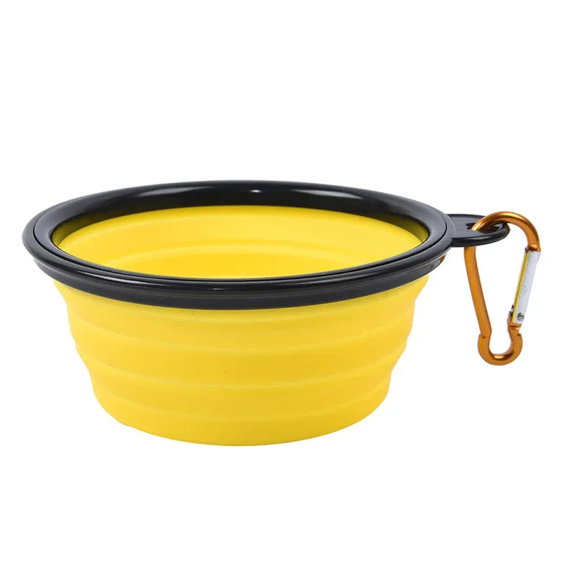 Collapsible Pet Silicone Dog Bowl | Portable Travel Food and Water Bowl with Carabiner