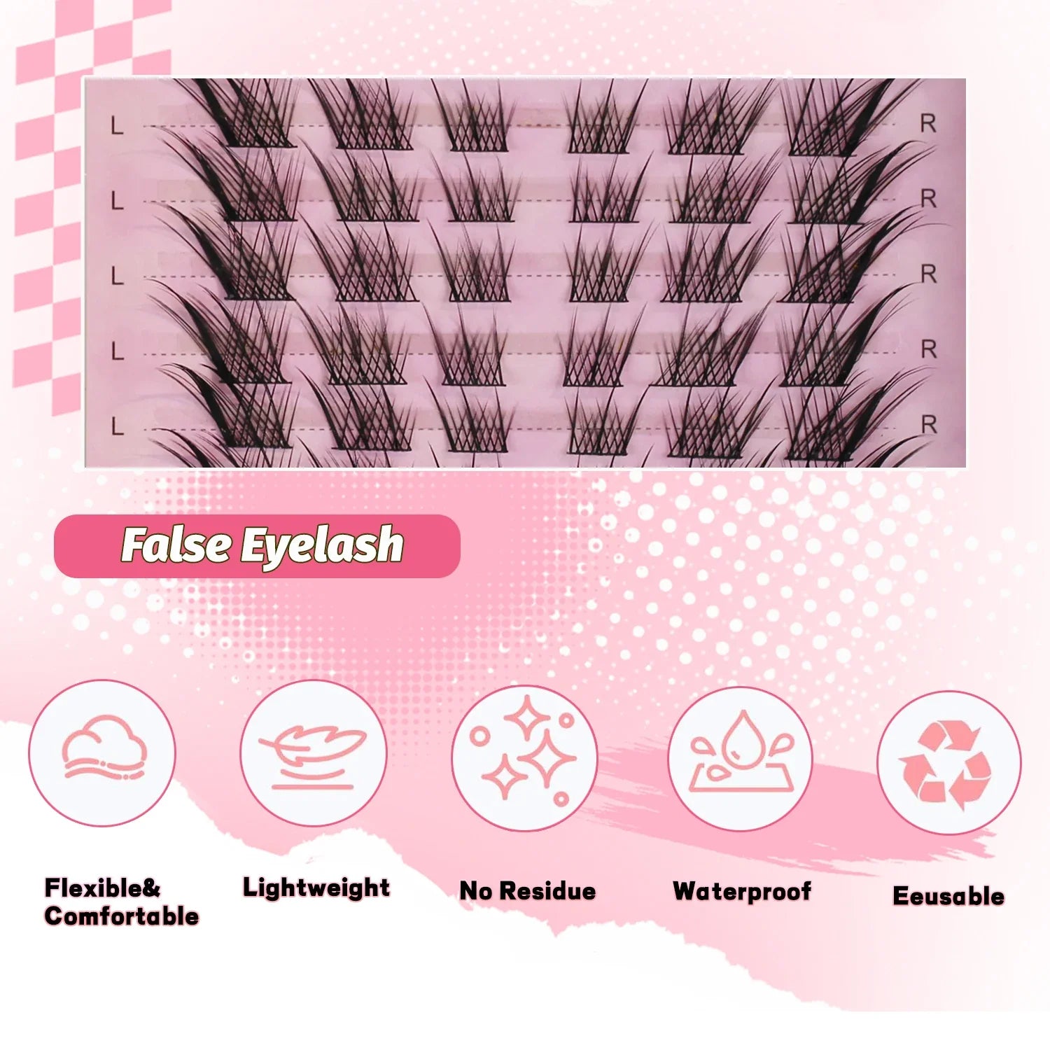 Natural Eyelash Clusters DIY 3D Cat Eye Lashes | C Curly Individual Lashes